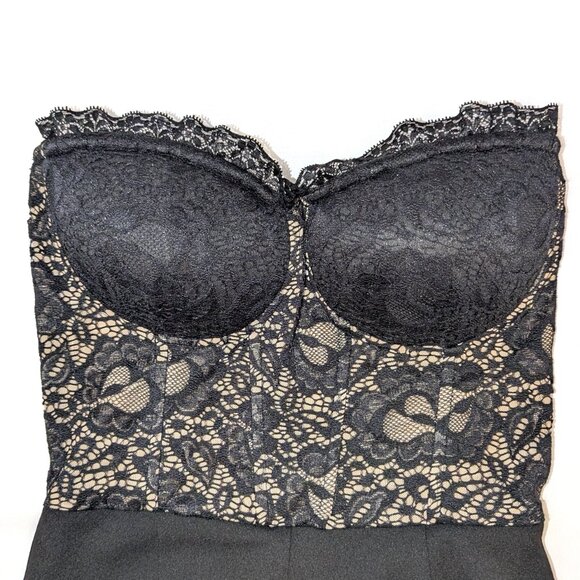 NWT Lulus | Sultry Prose Black Lace Strapless Bustier Wide-Leg Jumpsuit | Small - Picture 8 of 15